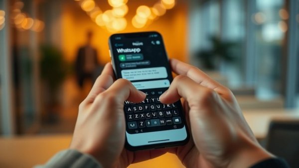 Close-up of smartphone with WhatsApp chat, highlighting WhatsApp Plus subscription.