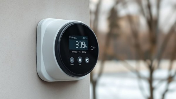 Digital smart meter illustrating energy usage, focus on display.