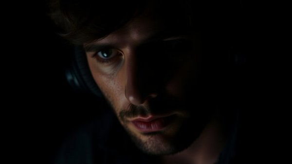 Thoughtful man with headphones, symbolizing struggling to let go.