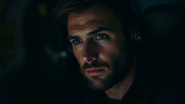 Contemplative man in headphones, illustrating discomfort as a path to growth.