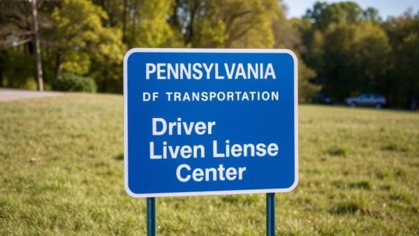 PennDOT Road Test Retesting sign at driver license center.