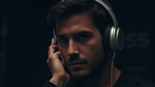Portrait of a man feeling like he's falling behind, dark and contemplative.