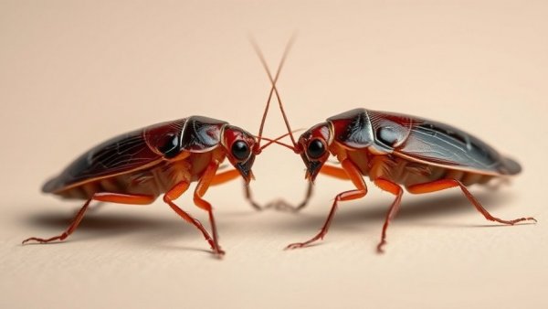 Lifelike cockroaches on neutral background highlighting illegal cockroach imports in Australia.