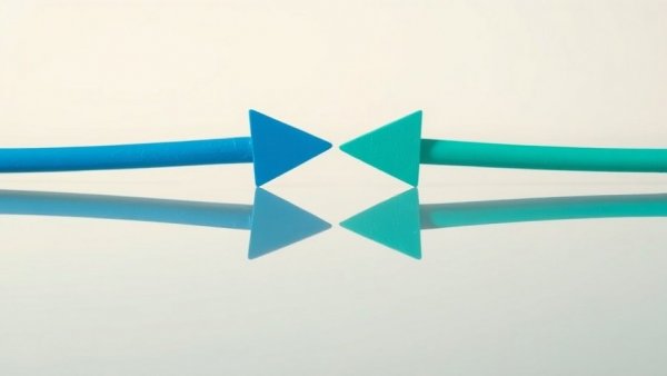 Chip Talent Battle concept with blue and green arrows reflecting in mirror