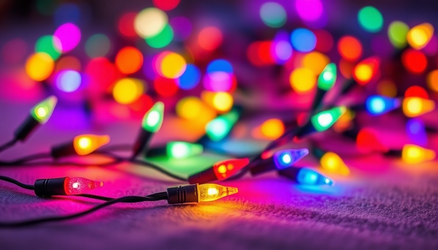 1970s Christmas decor lights in vibrant colors.