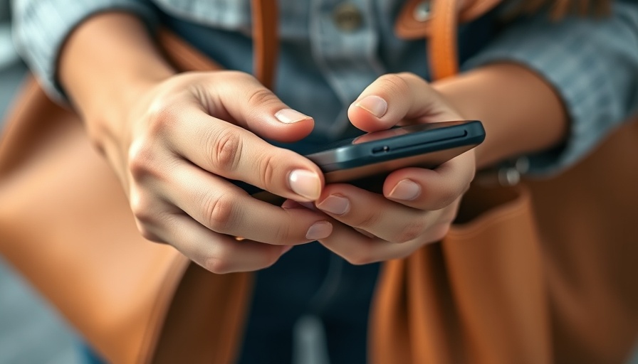 Close-up of hands texting on smartphone, secure texting concept.