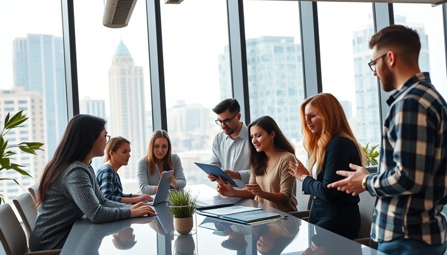 Modern office space depicting vibrant startup ecosystem with a diverse team.