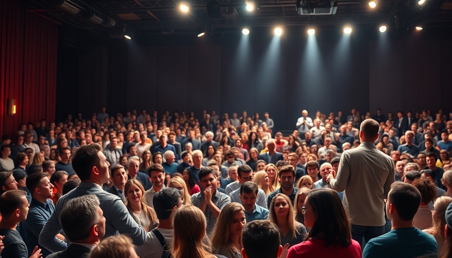 Speaker delivering motivational speeches to a captivated audience.