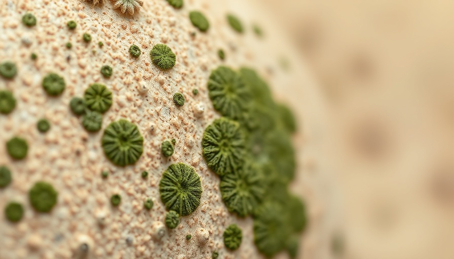 Close-up image showing mold on a beige surface for mold removal.