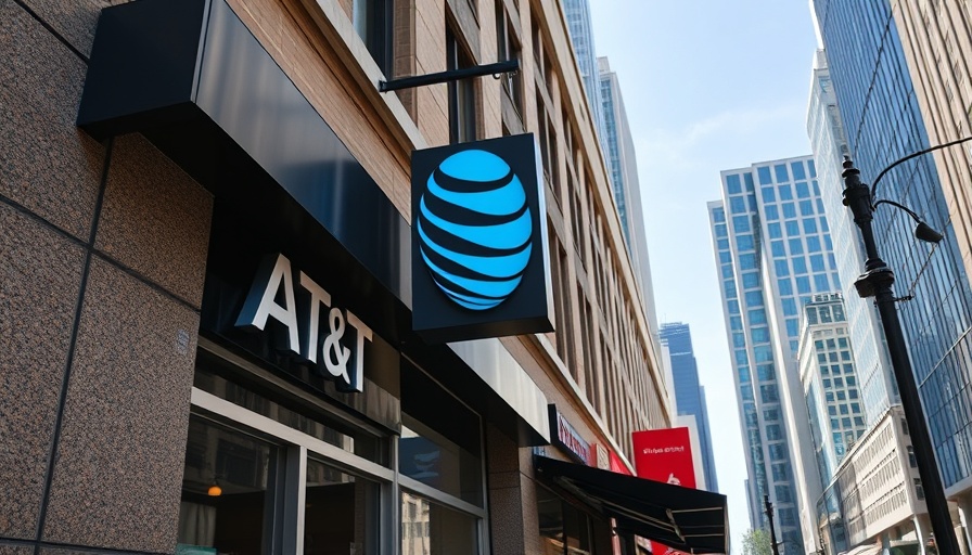 AT&T store sign with logo on building exterior