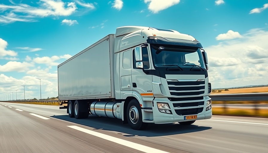 High-profile vehicle, modern white truck on highway