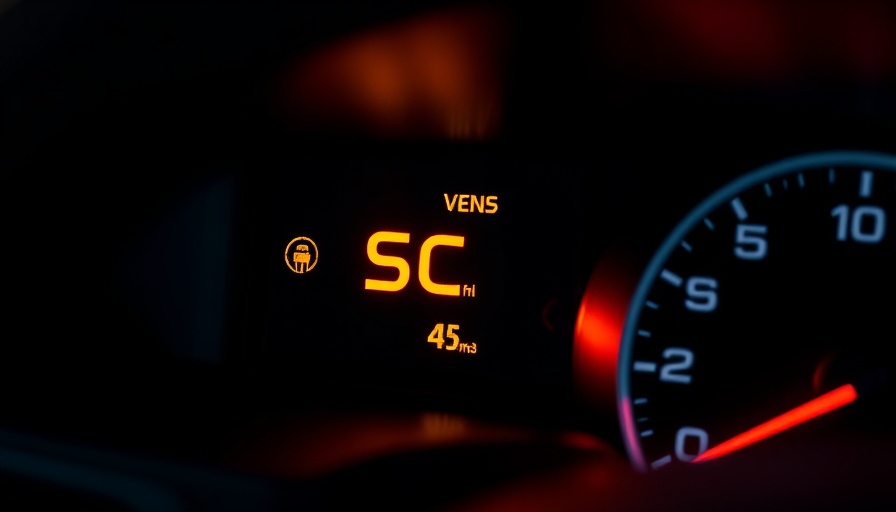 Close-up of VSC dashboard with warning light illuminated