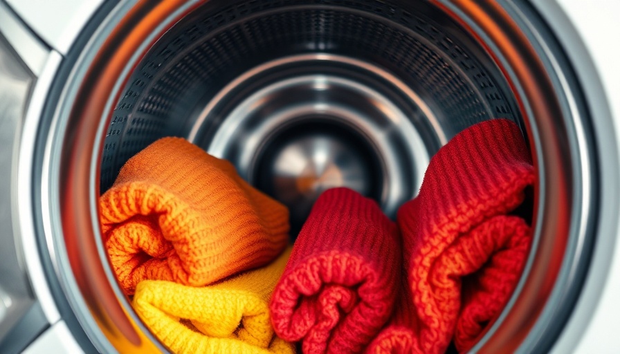 Colorful towels in a washing machine for towel washing routine.