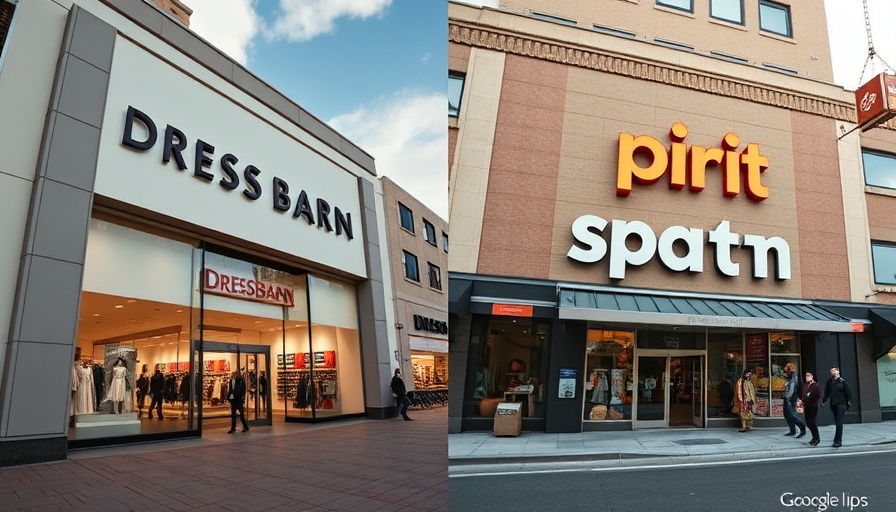 Retail transformation on Google Maps: Dressbarn to Spirit Halloween.