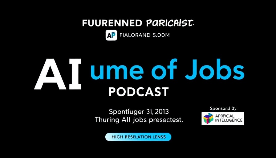 Futuristic AI podcast cover: Future of Jobs discussion