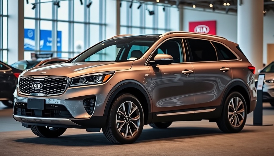 Kia Sorento recall announcement, indoor exhibition display