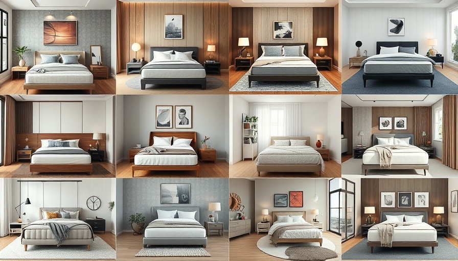 Modern bedroom collage with non-toxic mattresses on stylish beds.