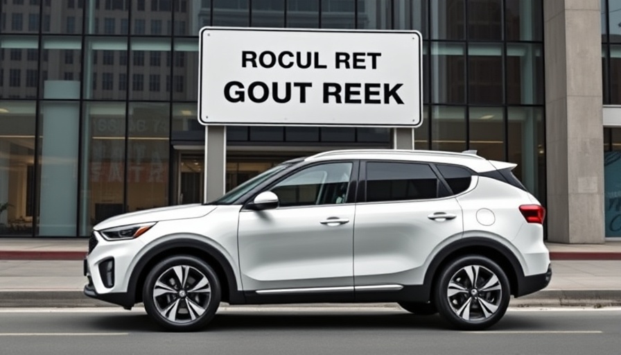 Kia SUV recall notice with vehicle parked outside.