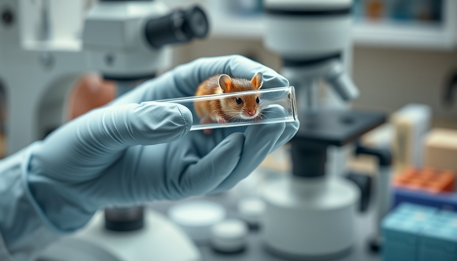 Mouse in lab setting illustrating genetic engineering study.