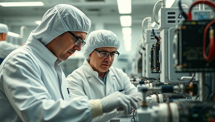 ASML engineers collaborating in semiconductor lab.