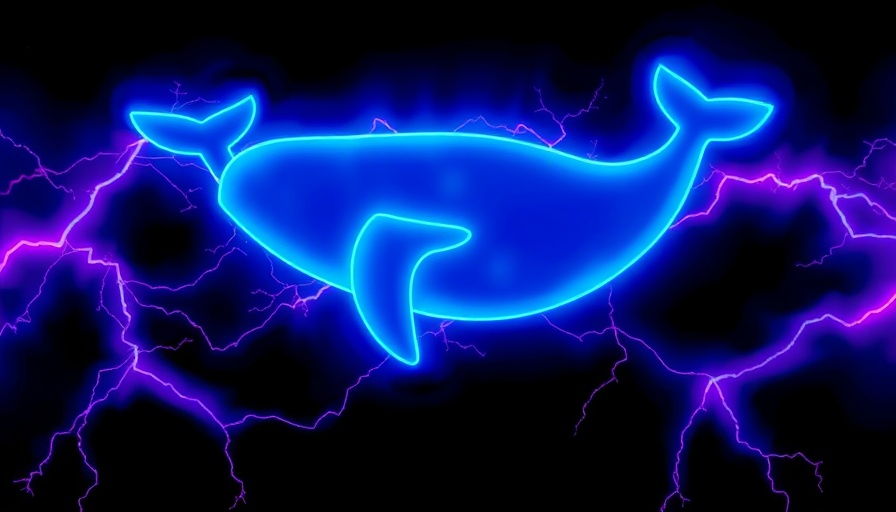 DeepSeek vibrant whale icon with electric energy lines.