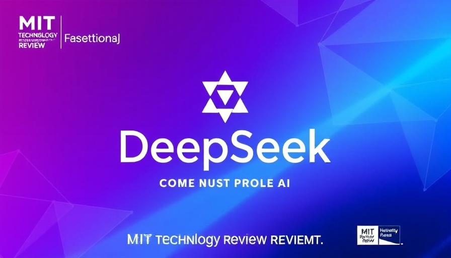 DeepSeek logo on vibrant background promoting AI event.