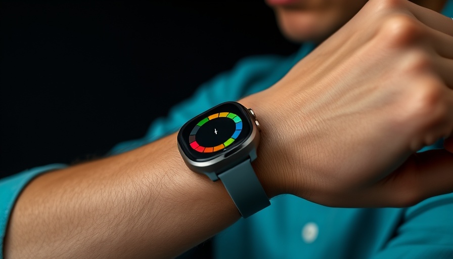 Smartwatch displaying activity rings, highlighting wearable technology.