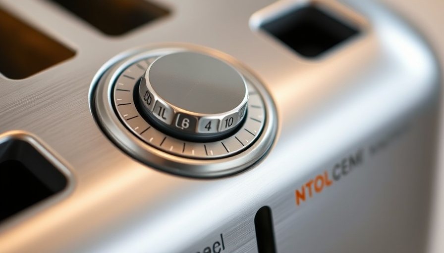 Close-up of toaster settings dial with numbers 1 to 6, detailed view