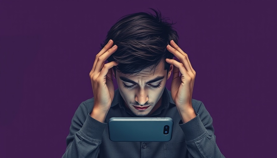 Overwhelmed person with phone, illustrating AI companions