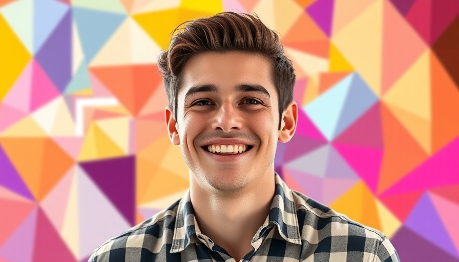 Smiling young man in digital art, Scarcity Marketing concept