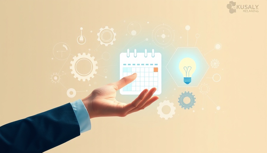 Creative depiction of social media calendar tools with a hand pointing to a digital calendar.