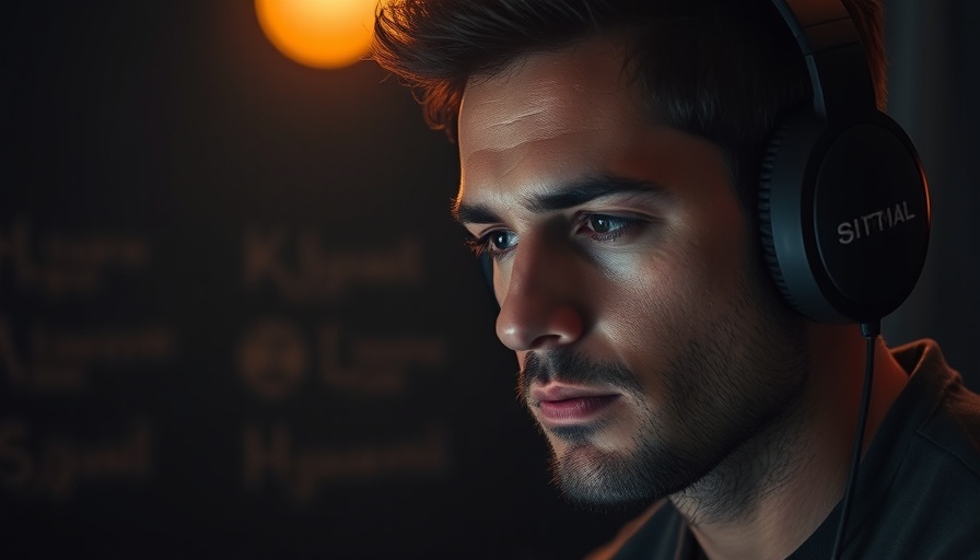 Moody portrait of man with headphones, Nothing Changes If You Don't