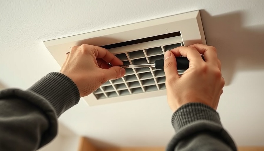 Repairing air vent to eliminate home noises in a modern interior.