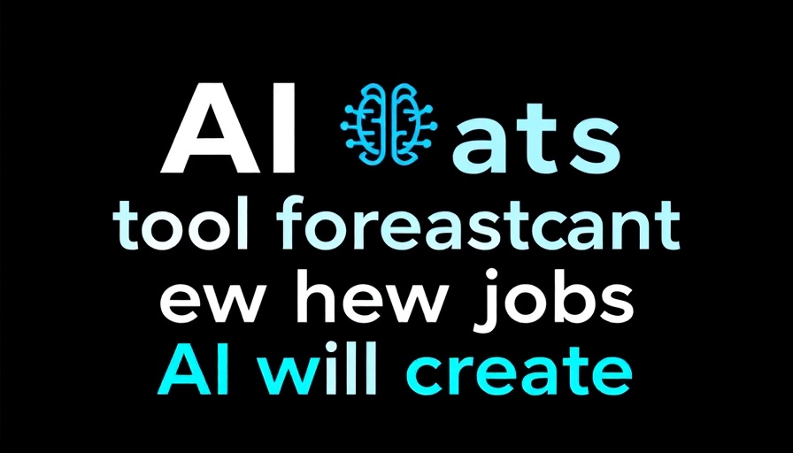 Minimalistic graphic on AI impact on jobs, featuring a predictive tool