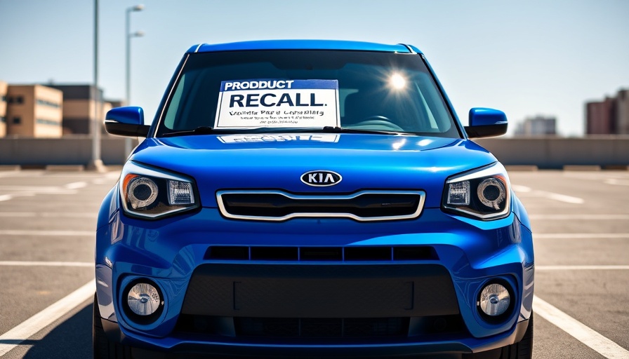 Kia vehicle recall notice displayed prominently on a car.