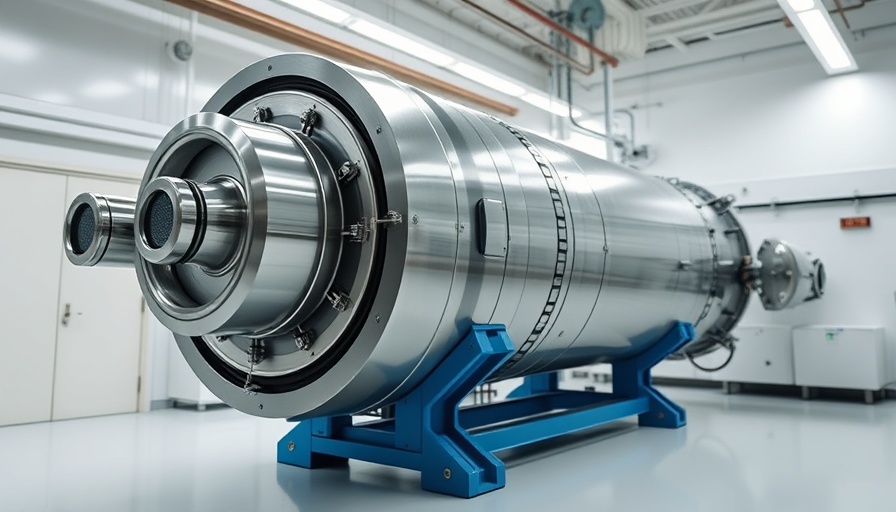 Futuristic fusion reactor in a modern lab for commercial fusion power.
