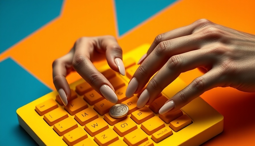 Hands typing on yellow keyboard, B2B SaaS marketing strategies.