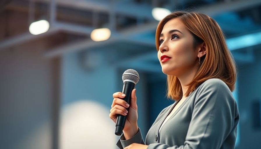 Young woman speaking at a Women-Led Deep Tech Companies event.