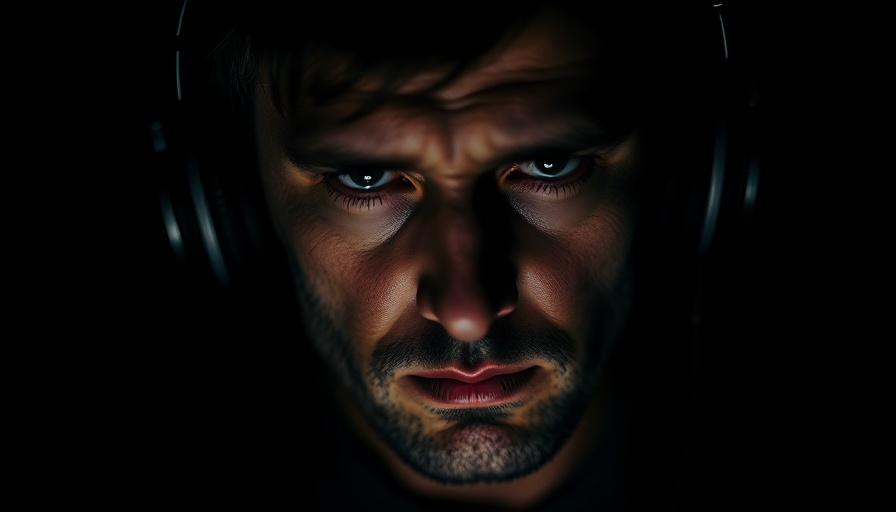 Moody podcast cover art with a man in headphones, It's Not Over Until I Win podcast