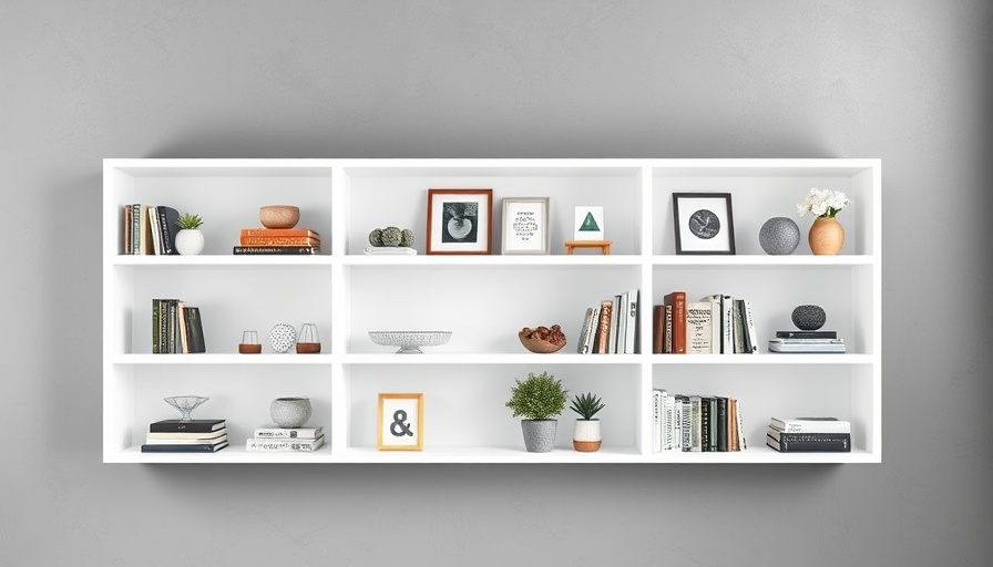 Minimalist white shelves with books and decor showcasing DIY entryway shelf ideas.