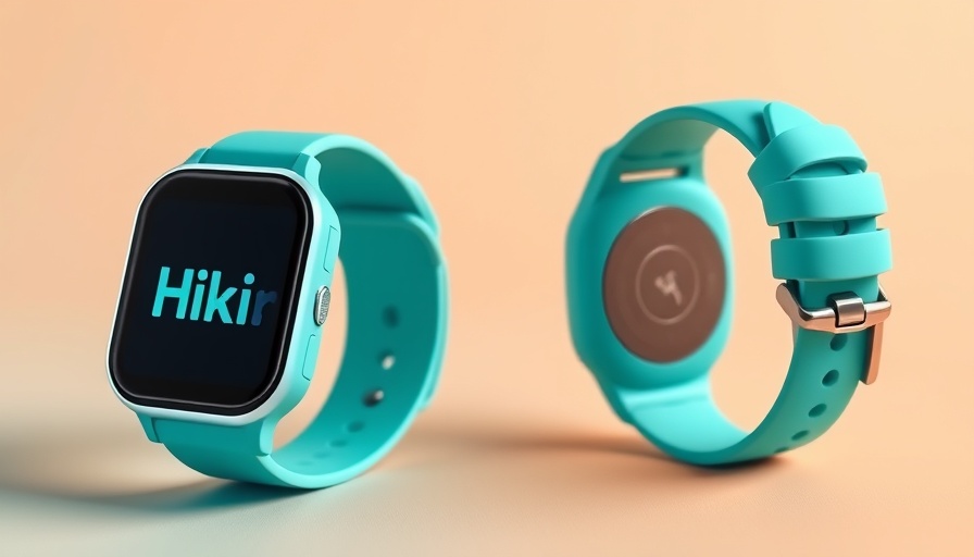 Sleek turquoise smartwatch emphasizing repairable smartwatch technology.