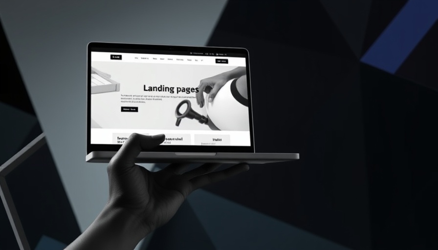 Effective landing page design on laptop, digital art.