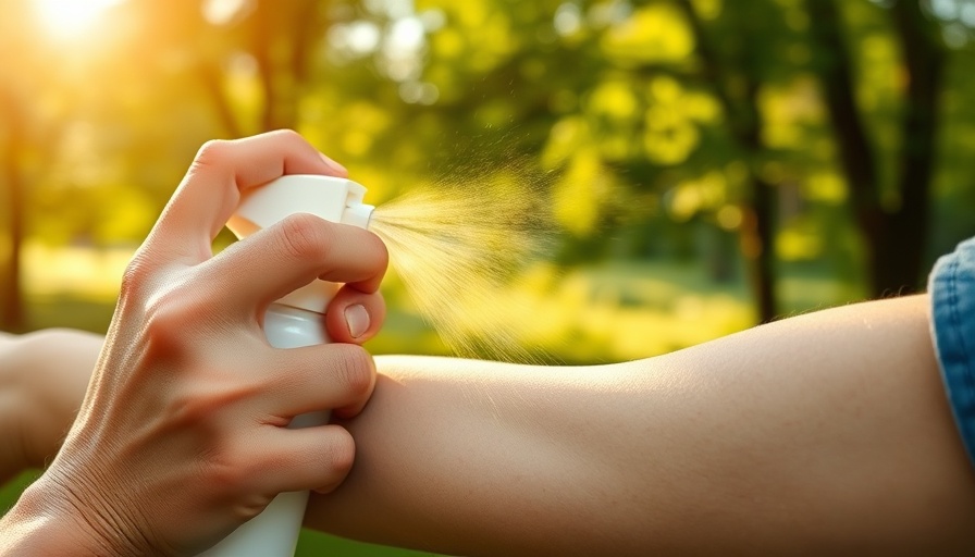 Person applying natural tick repellent outdoors.