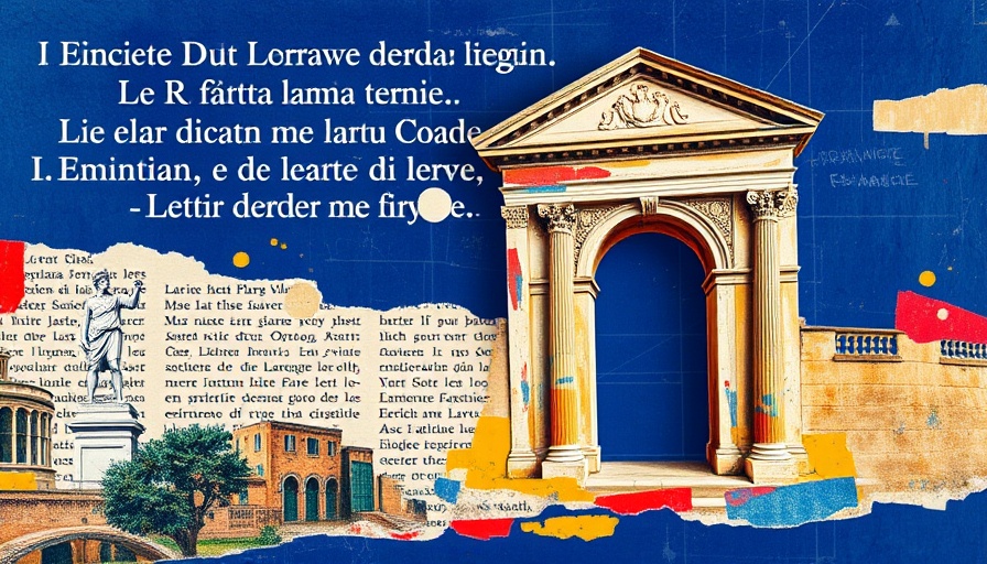 Aeneas AI historical Latin inscriptions abstract collage.