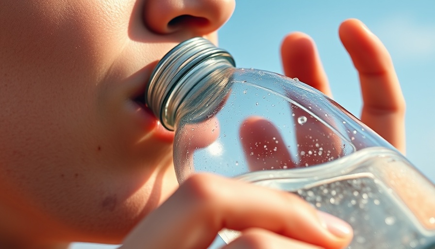 Person drinking water from a glass bottle, carcinogens in drinking water.