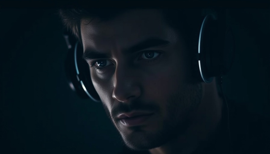 Portrait of man in headphones for 'No One Is Coming to Save You Podcast'.