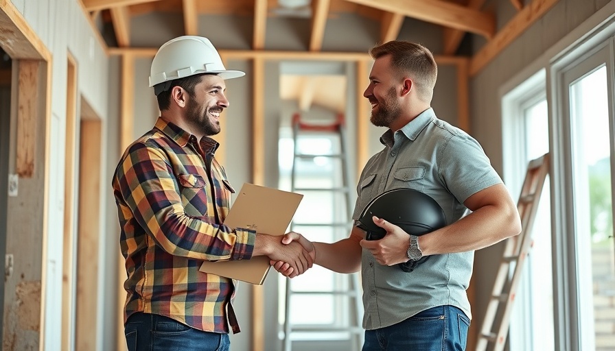 Home inspection tips: men shaking hands in a construction setting.