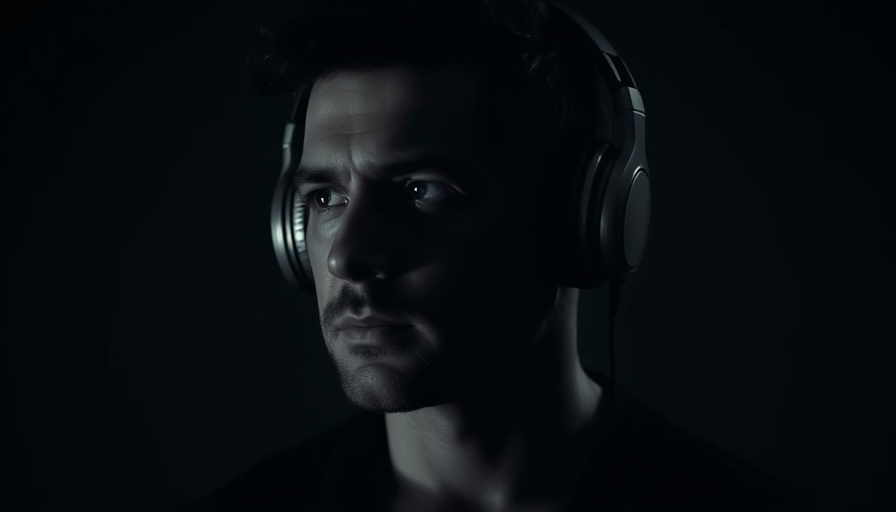 Intense podcast speaker in dark setting, Powerful Motivational Speeches