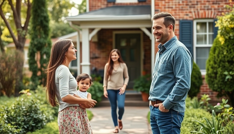 Buying Your First Home Tips: Agent greeting family at their new home