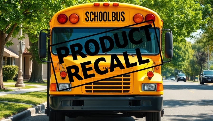 School bus recall alert due to fire risk.